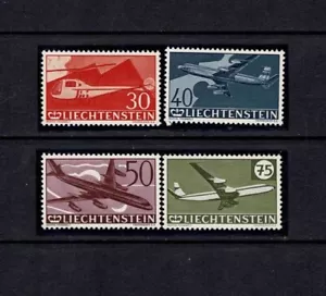 LIECHTENSTEIN 1960 AIR 30TH ANN AIR STAMPS SET 4 MINT NEVER HINGED MNH AIRCRAFT - Picture 1 of 2