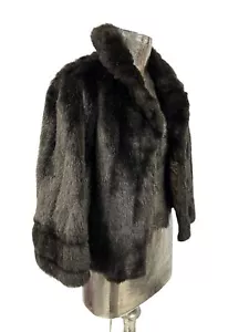 MARNO MINK Faux Fur Shawl Cape Poncho Vintage Faux Fur Size Womens Dark Brown - Picture 1 of 13