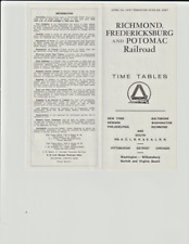 June 22, 1967 Richmond Fredericksburg & Potomac Railroad Time Table Timetable