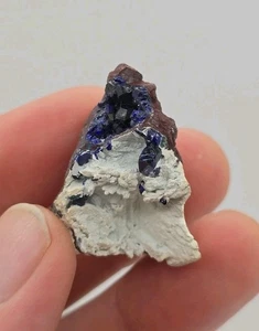 Cristales de Azurita Azul Vivo Hierro Marrón Blanco Matriz 16g Muestra Mineral Natural - Imagen 1 de 13