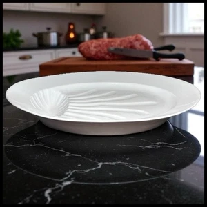 Antique French White Ironstone China Gigot Roasted Lamb Meat Platter, Circa 1900 - Picture 1 of 8
