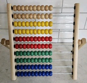 Ikea Toddlers Kids Abacus MULA Wooden Counting Developmental Toy Bead Large 14" - Picture 1 of 13
