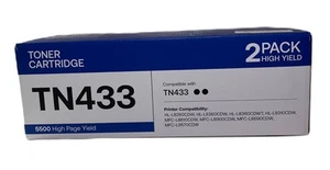 TN433 Black High Yield Toner Cartridges TN433 2Pack - Picture 1 of 6