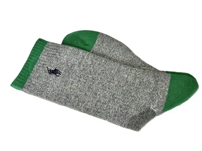 AUTÉNTICOS CALCETINES POLO MEZCLA ALGODÓN ACANALADOS RALPH LAUREN * GRIS/VERDE * HOMBRES 10-13 Foto 1 de 2