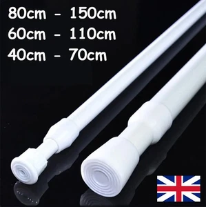 Extendable Spring Loaded Telescopic Net Voile Tension Curtain Rail Pole Rods UK - Picture 1 of 20