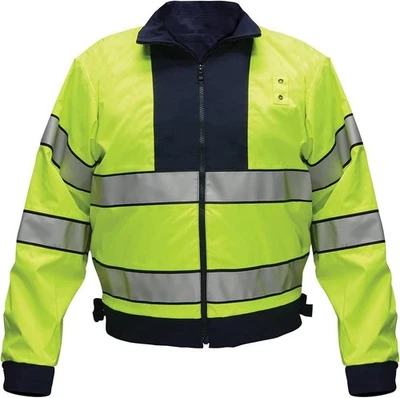 Flying Cross Layertech Hi Vis Jacket Reversible Safety Reflective, Navy Blue XXL - Image 1 of 4