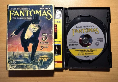 Kino 3 DVD Set Feuillade’s FANTOMAS Crime Serial w/Slipcover - Image 1 of 2