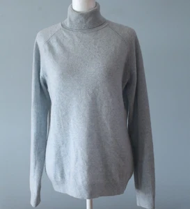 Suéter Preswick & Moore 100 % cachemir talla mediana azul jaspeado cuello alto - Imagen 1 de 18