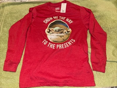 NWT Star Wars Boys Grogu Christmas Shirt  Size XL - Image 1 of 3