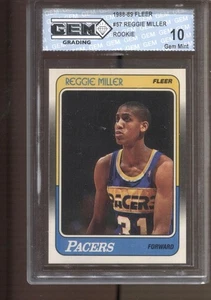 1988-89 Reggie Miller Fleer #57 Gem Mint 10 RC Rookie Indiana Pacers - Picture 1 of 2