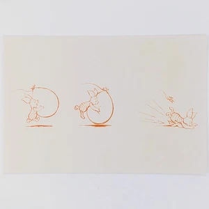 Winnie the Pooh Postcard Piglet Sketch Disney Sheperd Milne Balloon Clearance - Picture 1 of 2