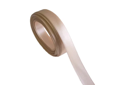 Light Gold Double-Face Satin Ribbon 5/8 inch wide x 6 yards Offray Raw Silk B53 - Image 1 of 4