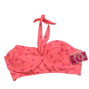 NUEVO Candies Para Mujer Bikini de Natación Top Traje de Baño Talla L Rosa Neón Bandeau Con Aros - Imagen 1 de 4