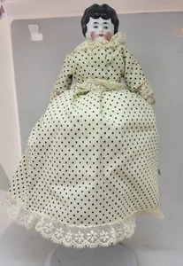 Antique Germany Low Brow China Doll - 9 1/2" - All Original - Bild 1 von 10