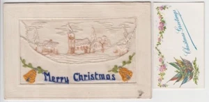 "Feliz Navidad"" postal de seda ANZAC de la Primera Guerra Mundial del soldado Stewart incluyendo inserto - Imagen 1 de 2