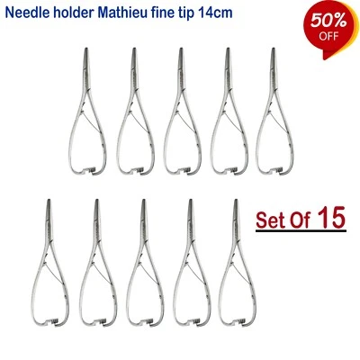 Set Of 10 Needle holders Mathieu 14cm Grasping Forceps Surgical Tools - Image 1 of 4