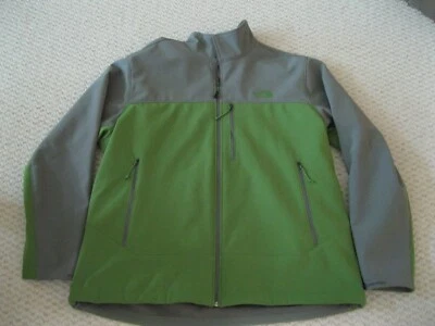 The North Face Apex 仿生拉链羊毛衬里软壳夹克绿色灰色男式 XXL — 第 1/4 张图片