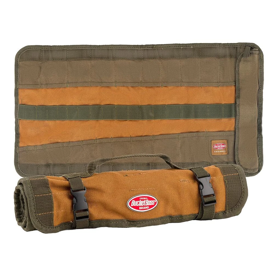 Heavy Duty Canvas Tool Roll Organizer with 25 Pockets and Quick Release Buckles - Image 1 of 4