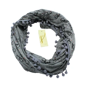 Nueva Bufanda Gris Silueta Corazones Valentín Bufanda Bucle Infinito Colección XIIX #VS28 - Imagen 1 de 2