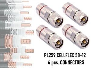 4 Pz. CONNETTORE PL259 MASCHIO PER CAVO CELLFLEX DA 1/2 POLLICE TIPO 50-12 - Imagen 1 de 2