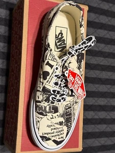 VANS Autentico Collage Bianco e Nero Uomo 7.5 Donna 9 UK 6.5 NUOVO - Foto 1 di 6