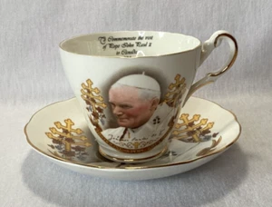 Vintage Heritage Regency Papst Johannes Paul II Besuch in Kanada 1984 T Tasse & Untertasse - Bild 1 von 7