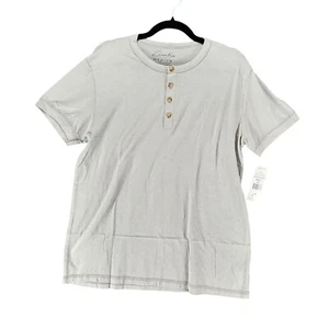 Camisa Kinetix Para Hombre Gris Mediana Manga Corta 1/4 Botón Henley Camiseta *NUEVA CON ETIQUETAS* - Imagen 1 de 8