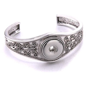 Brazalete a presión para mujer ajuste 18 mm botón broches de presión dijes plata joyería belleza nosotros - Imagen 1 de 24