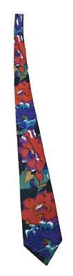 Corbata Jim Thompson Abstracta Floral 100% Seda Tailandesa Multicolor Rojo Púrpura Talla Foto 1 de 4
