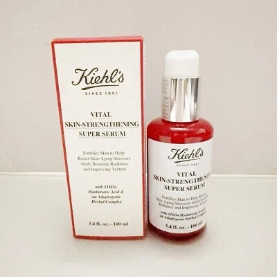 Suero fortalecedor de la piel Kiehl's Vital 3,4 fl oz ~ 100 ml ácido hialurónico nuevo sin caja Foto 1 de 3