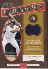 2016 Prime Cuts Tony Gwynn /99 Jersey Biography Padres Panini