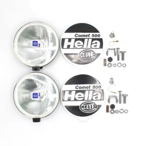 PAIR OF HELLA Halogen High Beam Comet 500 Spotlights 1F4005750101 Genuine OEM - Picture 1 of 12