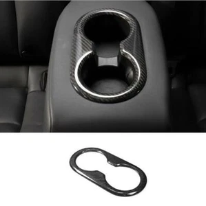 Carbon Fiber Rear Water Cup Holder Frame Cover Trim For Tesla Model 3 2017-2023 - Bild 1 von 4