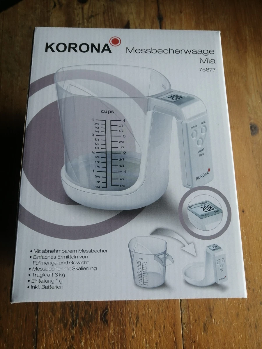 Korona Küchenwaage LEA – Digital, Edelstahl-Wiegefläche, Bis 5 Kg, 1 G-Schritte, Mit Tara-Funktion