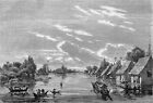 INDONESIA (BORNEO - KALIMANTAN)- THE TOWN OF BANJARMASIN - Engraving from 19th c
