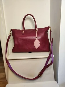 Lulu Guinness Handbag - Medium Frances Bag - Purple - New Without Tags - Picture 1 of 14