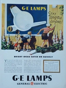Anuncio impreso lámpara eléctrica general vintage 1946. Mantente más brillante por más tiempo - Imagen 1 de 1