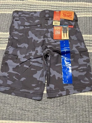 NEW Levi's Youth Boys' Cargo Shorts Blue Camo Size 7 - Image 1 of 4