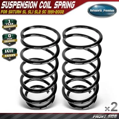 2x Front Coil Spring Set for Saturn SC Coupe SL Sedan 1991-2002 SW1 Wagon w/ AC - Image 1 of 4