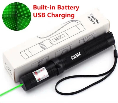 USB Rechargeable 990Miles Green Laser Pointer Pen 532NM Visible Beam Light 1mw