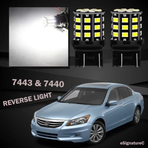 2 x Backup Reverse Light 7443 7440 33SMD LED For 1996 - 2012 Honda Accord White - Picture 1 of 5