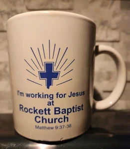 Christlicher Kaffeebecher Rockett Baptist Church "Ich arbeite für Jesus" - Bild 1 von 2