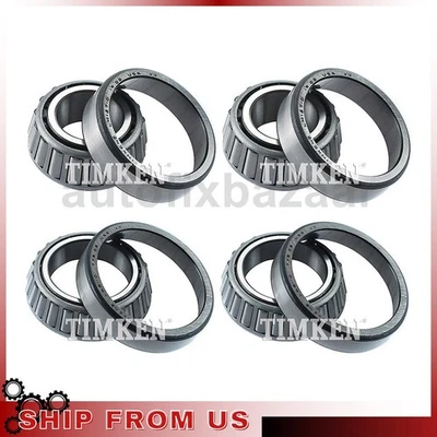 Juego de 4 cojinetes de rueda delanteros interiores exteriores y carreras para BMW 630CSi 3,0 L Foto 1 de 4