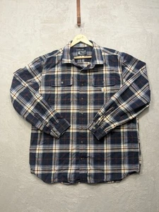 Carhartt Flannel Shirt Men’s XL Tall Blue Plaid Heavyweight Loose Fit Cotton - Picture 1 of 8