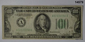 100 $ 1934 FEDERAL RESERVE NOTE LIME GREEN SEAL BOSTON #14579 - Bild 1 von 2