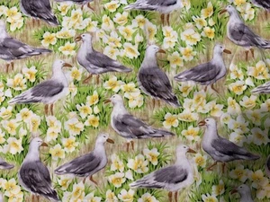 Seagull The State Birds Of Utah Suzan Ellis 3.5 Yards x 43” The California Gull - Picture 1 of 4