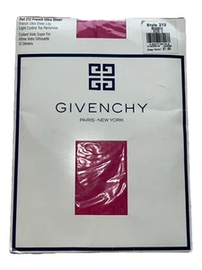 Vintage 1990 Givenchy French Ultra Sheer Leg Pantyhose Light Control Top Begonia - Picture 1 of 7