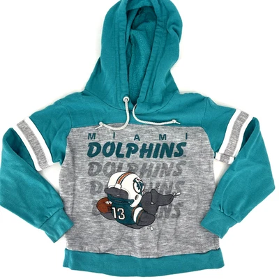 Camisa Pullover Sudadera con Capucha Vintage Miami Dolphins Niños Mediana Fútbol NFL Niños Años 80 Foto 1 de 4