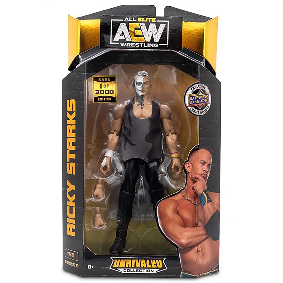Raro 1 de 3000 Ricky Starks AEW incomparável 9 boneco de luta livre brinquedo Jazwares - Imagem 1 de 3