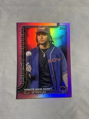 2025 Topps C.J. Stroud #FP-10 First Pitch Pink Foil Houston🔥🔥 - Image 1 of 3